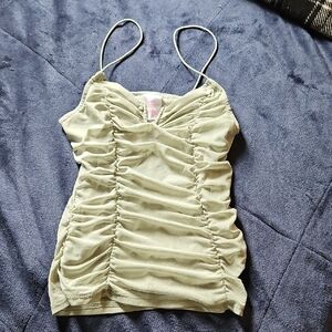 No Boundaries Light Green Ruched Camisole